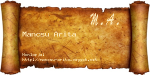Mancsu Arita névjegykártya